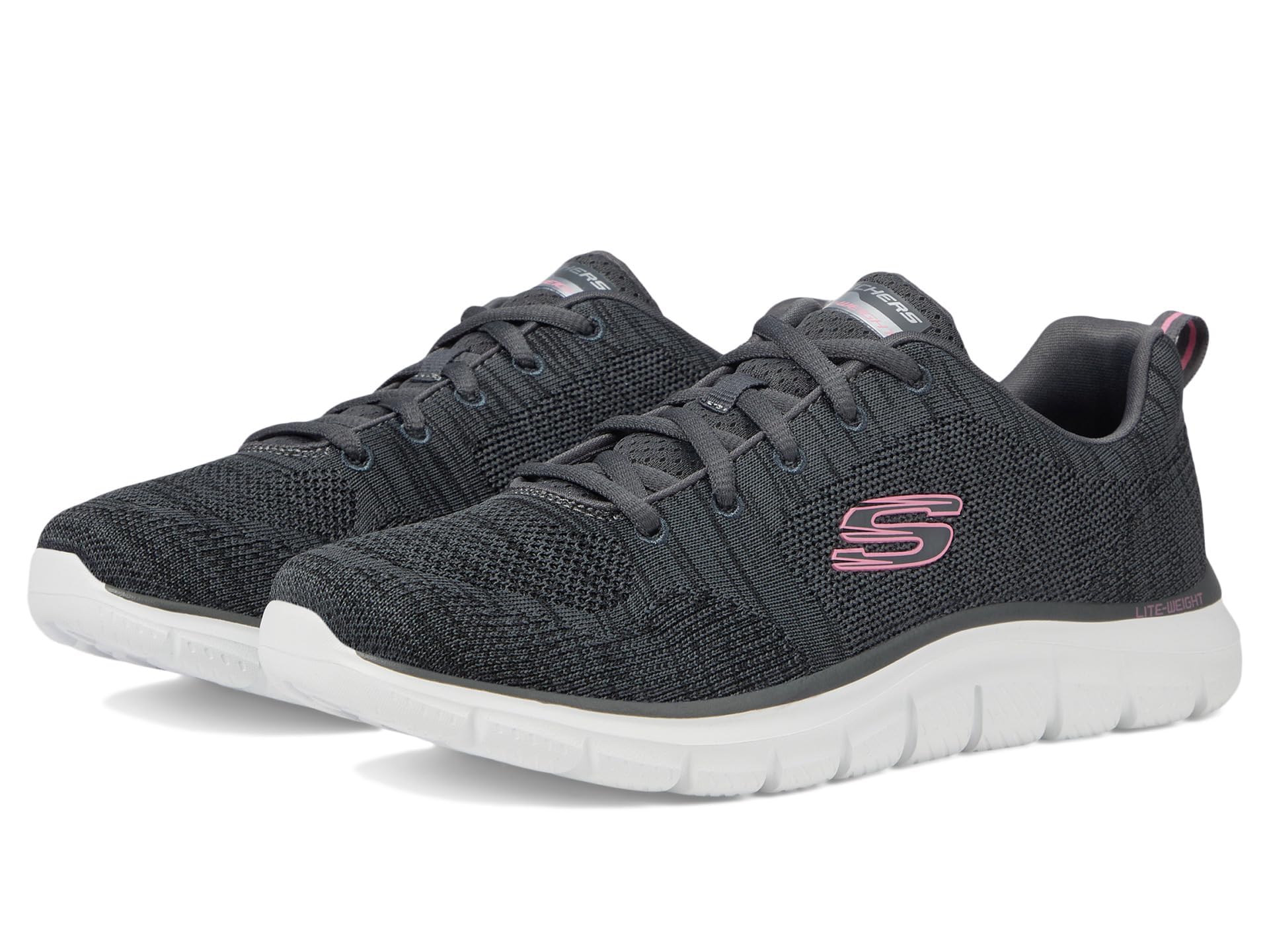 Amazon | Skechers Track - Daytime Dreamer, チャコールピンク